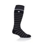 Mens Original Extra Long Ski & Snow Sports Socks - Black Stripe