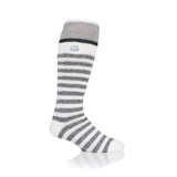Mens Original Extra Long Ski & Snow Sports Socks - Cream Stripe