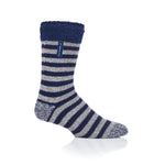 Mens Original Lumi Sleep Socks with Feather Top - Navy & Grey
