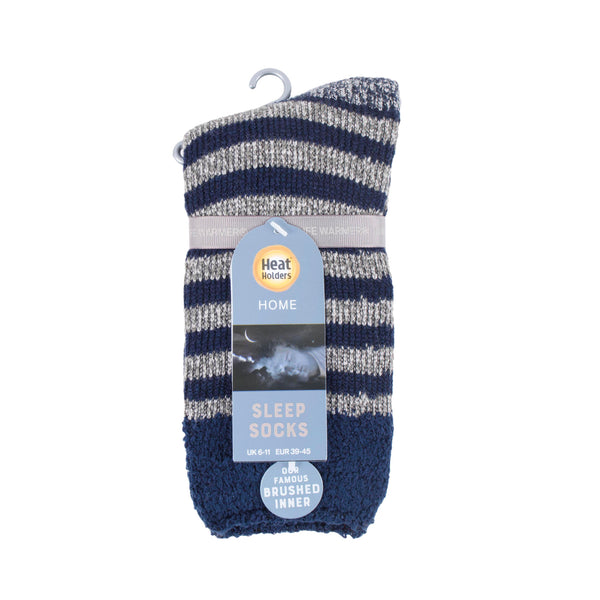 Mens Original Lumi Sleep Socks with Feather Top - Navy & Grey