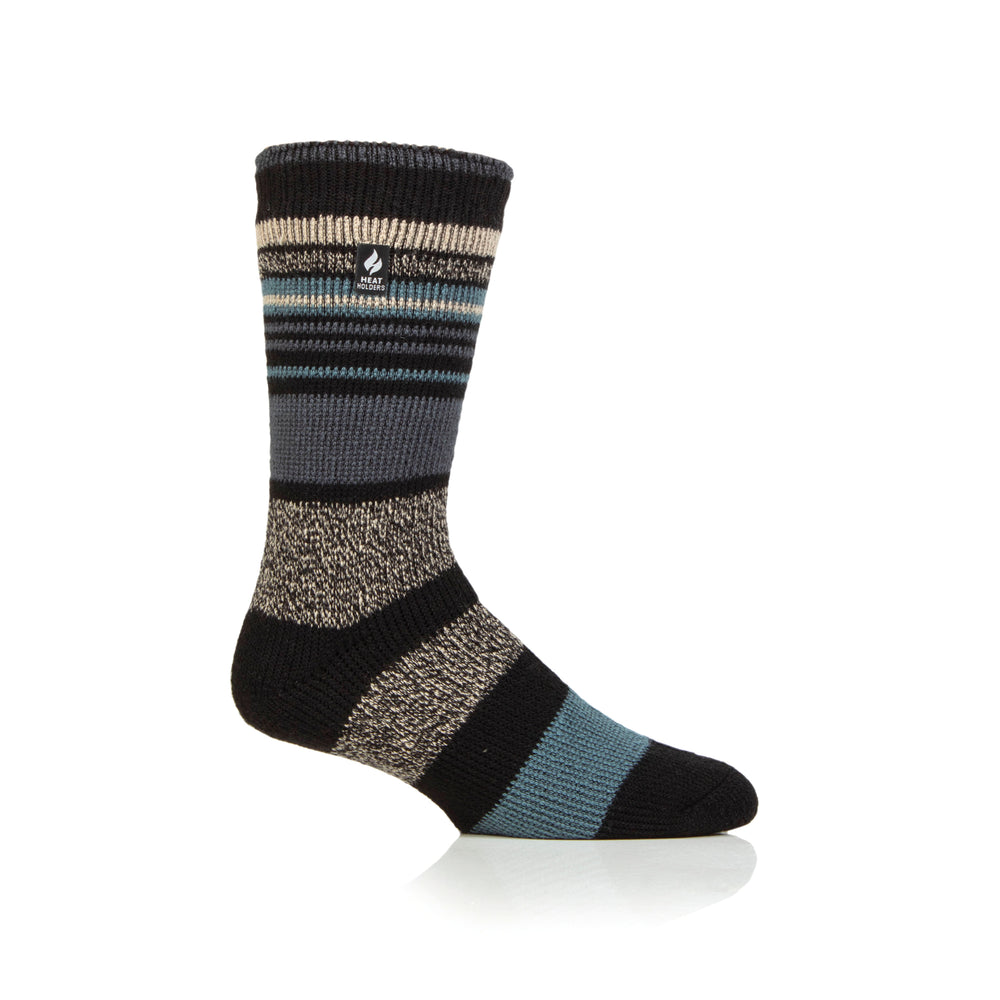 Mens Original Galway Multi Stripe Socks - Black & Marine