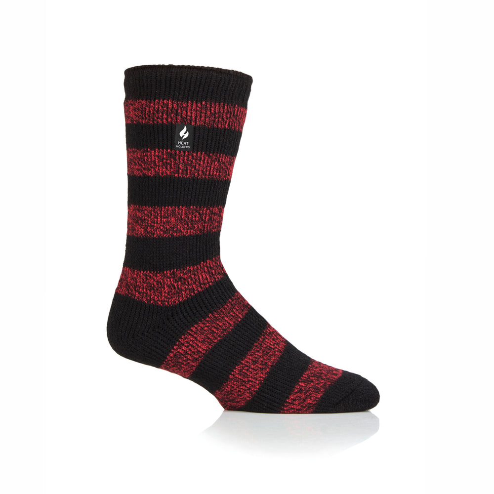 Mens Original Palermo Chunky Stripe Socks - Black & Red