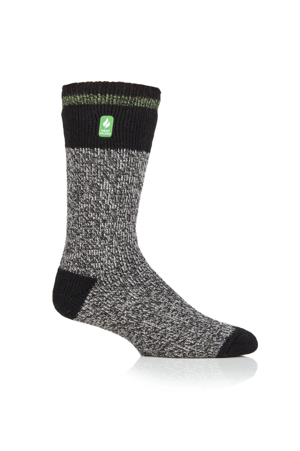 Mens Original Porto Rugged Block Stripe Socks - Black & Green