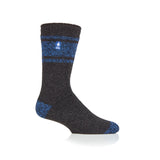 Mens Original Athens Stripe Socks - Charcoal & Blue