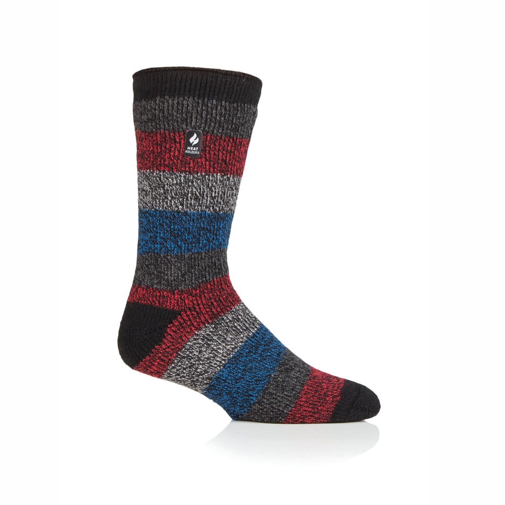 Mens Original Milan Thick Twist Stripe Socks Milan - Black & Red