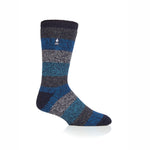 Mens Original Milan Thick Twist Stripe Socks - Navy & Blue