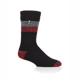 Mens Original Lindos Double Stripe Socks - Black & Red