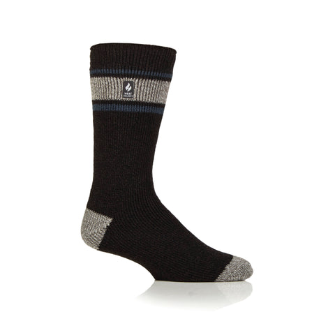 Mens Original Fraser Cuff Stripe Socks - Charcoal/Grey