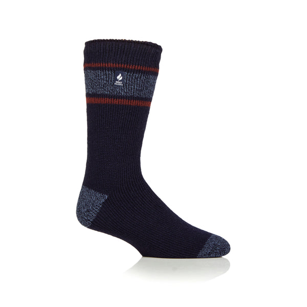 Mens Original Fraser Cuff Stripe Socks - Navy/Denim