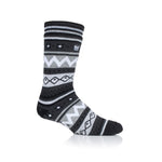 Mens Soul Warming Dual Layer Slipper Socks - Black & Charcoal