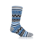 Mens Soul Warming Dual Layer Slipper Socks - Grey & Blue