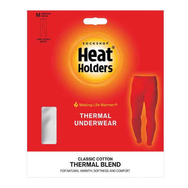 Mens Thermal Long Johns - White