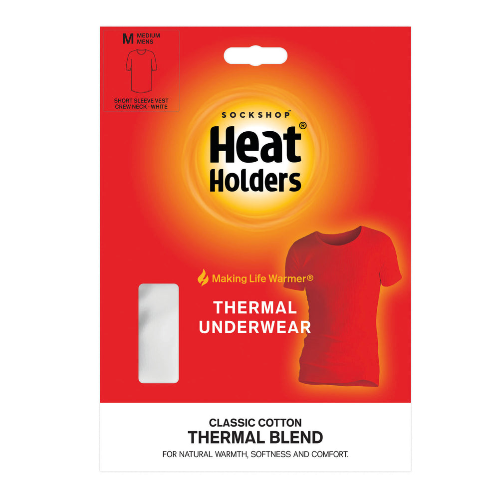 Mens Thermal Short Sleeve Vest - White