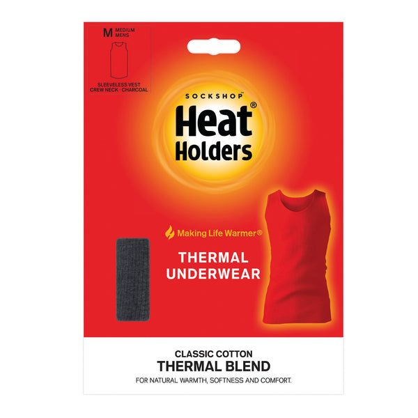 Mens Thermal Sleeveless Singlet Vest - Black