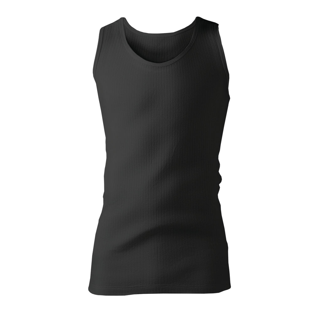 Mens Thermal Sleeveless Singlet Vest - Black