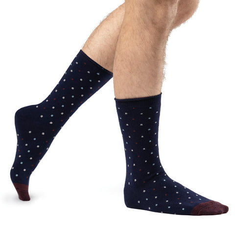 Mens Ultra Lite Bursmer Micro Square Socks - Navy & Merlot