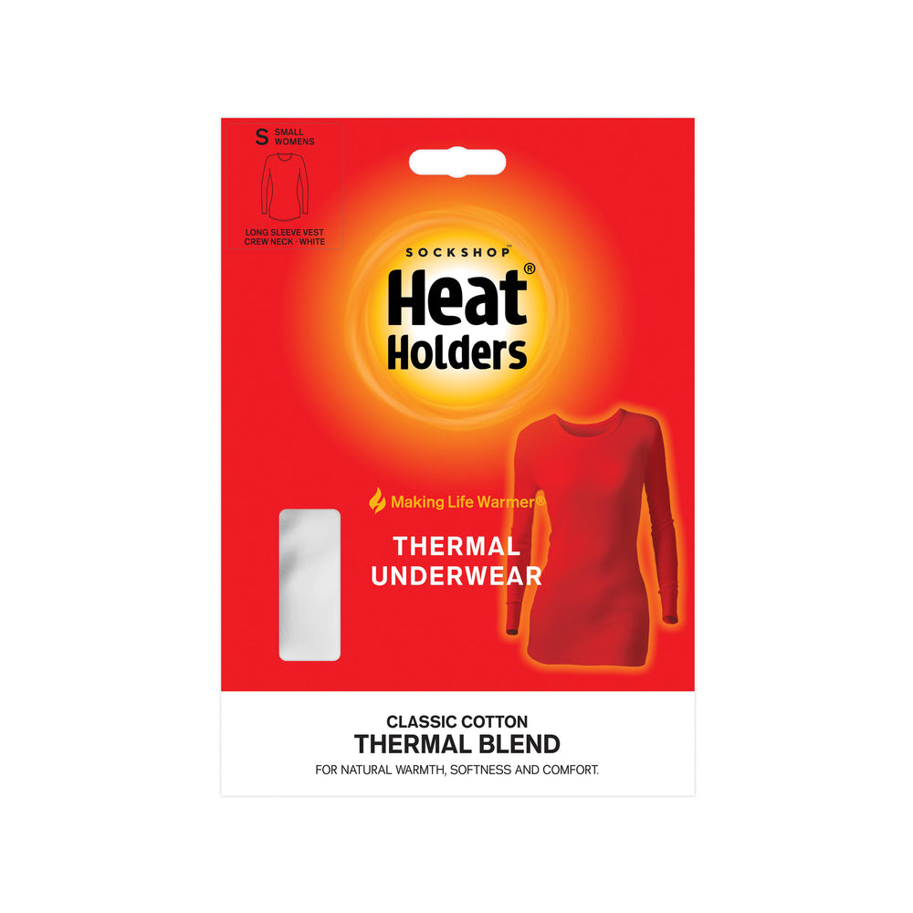 Ladies Thermal Long Sleeve Vest - White