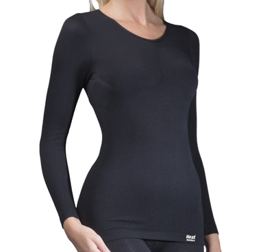 Ladies Thermal Long Sleeve Top - Black