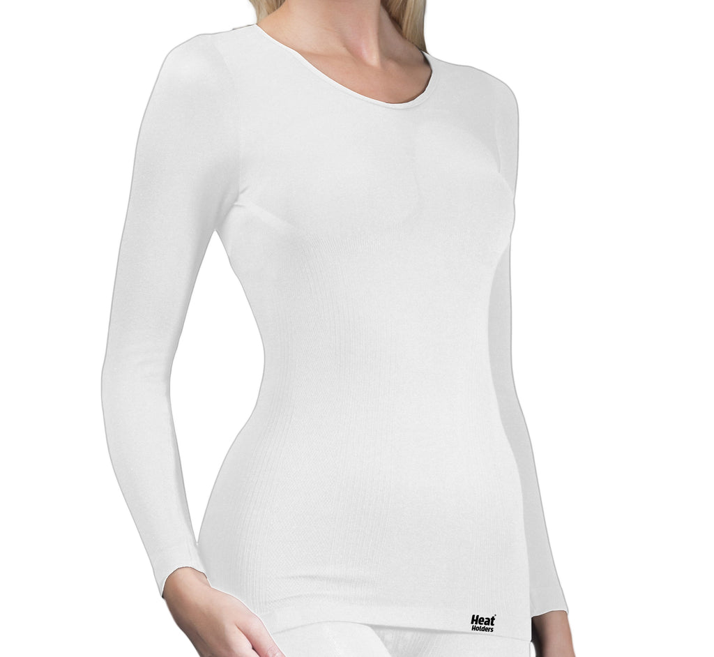 Ladies Thermal Long Sleeve Top - White – Heat Holders