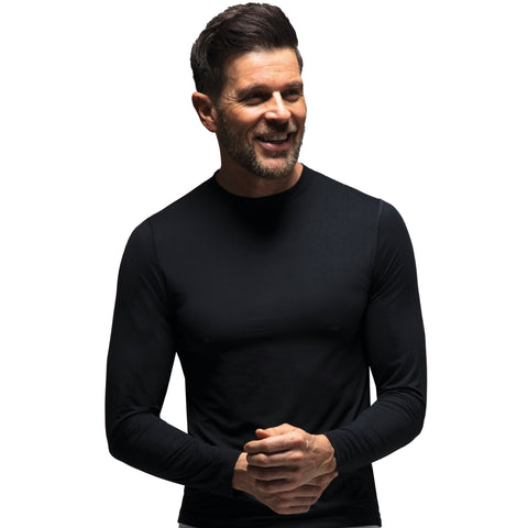 Mens Ultra Lite Thermal Underwear Top - Black