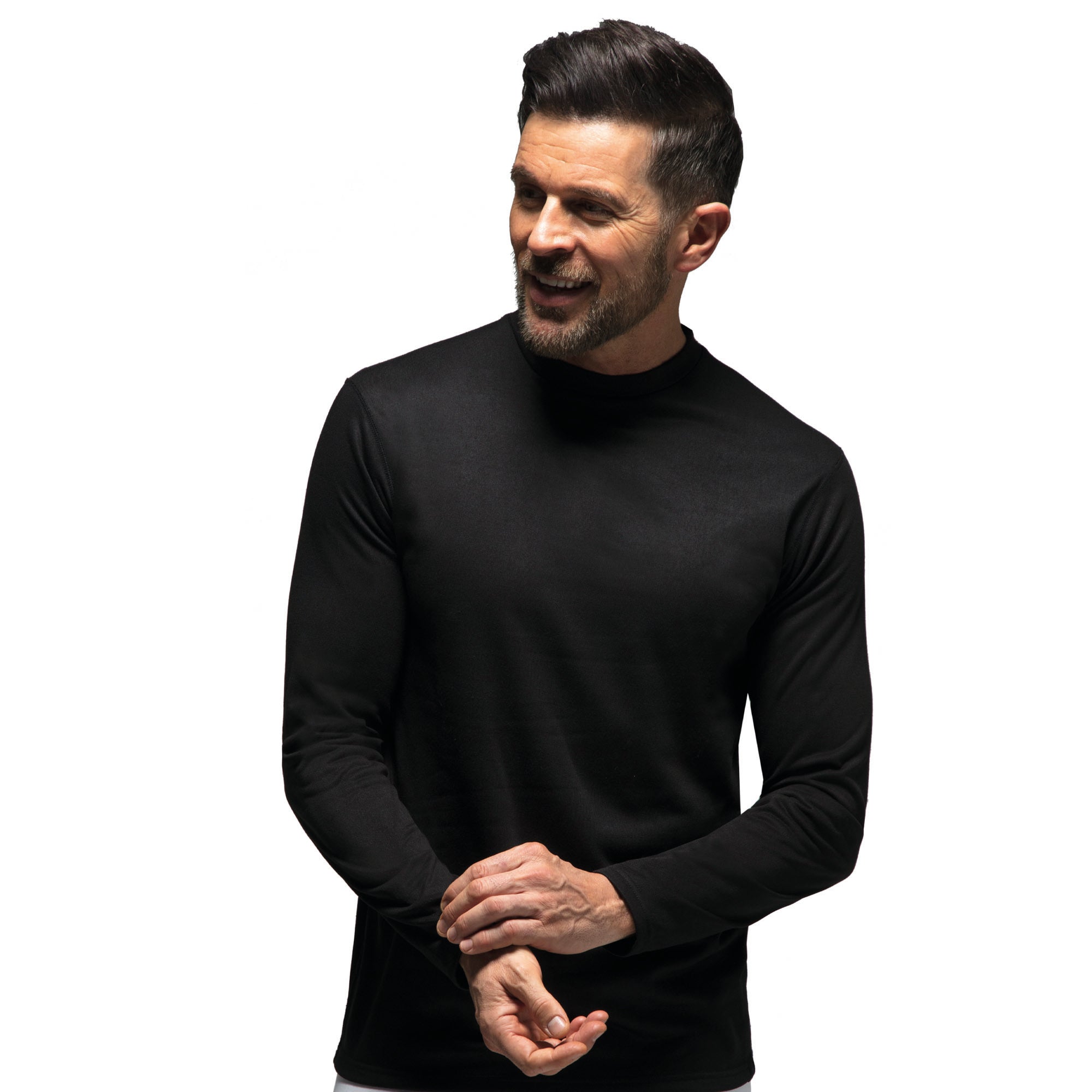 Mens Lite Thermal Underwear Top Black Heat Holders