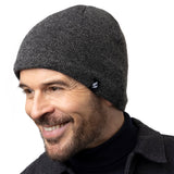 Mens Rowan Beanie Hat - Charcoal