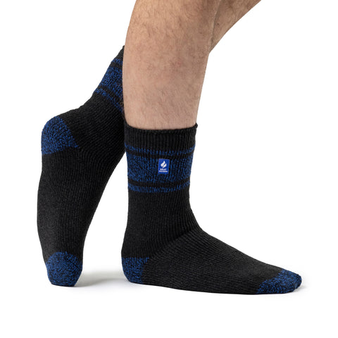 Mens Original Athens Stripe Socks - Charcoal & Blue