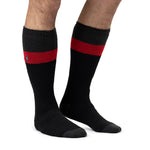 Mens Original Extra Long Ski & Snow Sports Socks - Charcoal, Red & Black