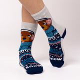 Ladies Lite Christmas Socks - Dachshing Through The Snow
