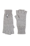 Ladies Plain Fingerless Gloves - Light Grey