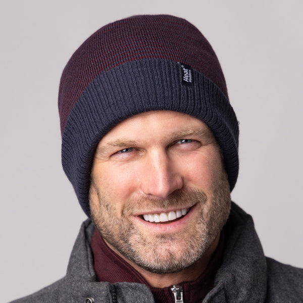 Mens Horten Thermal Hat - Denim & Burgundy