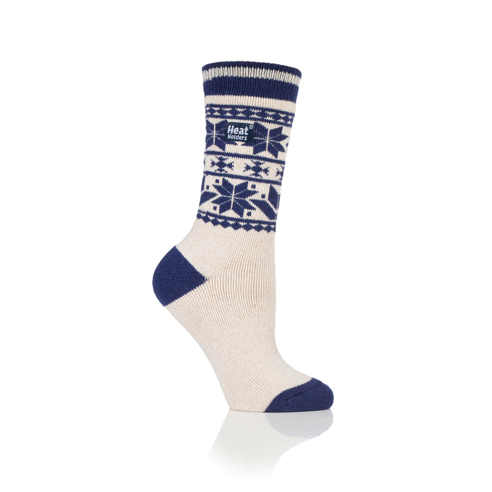 Ladies Lite Jacquard Socks - White Coppice