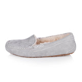 Ladies Memory Foam Slippers Grey with Durable Sole