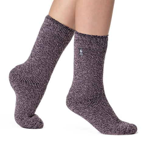 Ladies Original Outdoors Merino Wool Blend Socks - Dusky Pink & Grey