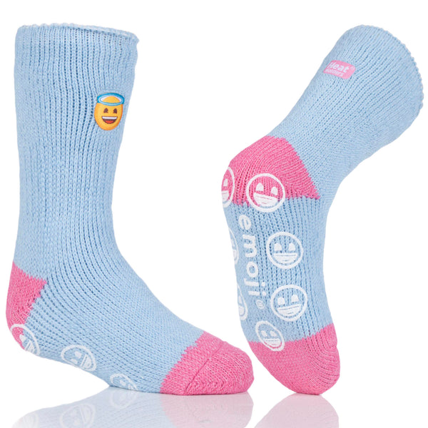 Kids Thermal Slipper Socks - Emoji Angel Face