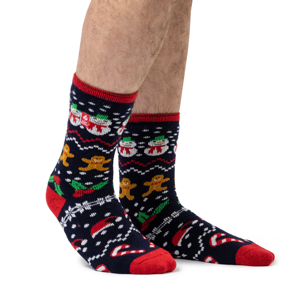Mens LITE Christmas Socks Festival Fun Heat Holders Mens LITE Christmas Socks Festival Fun Heat Holders
