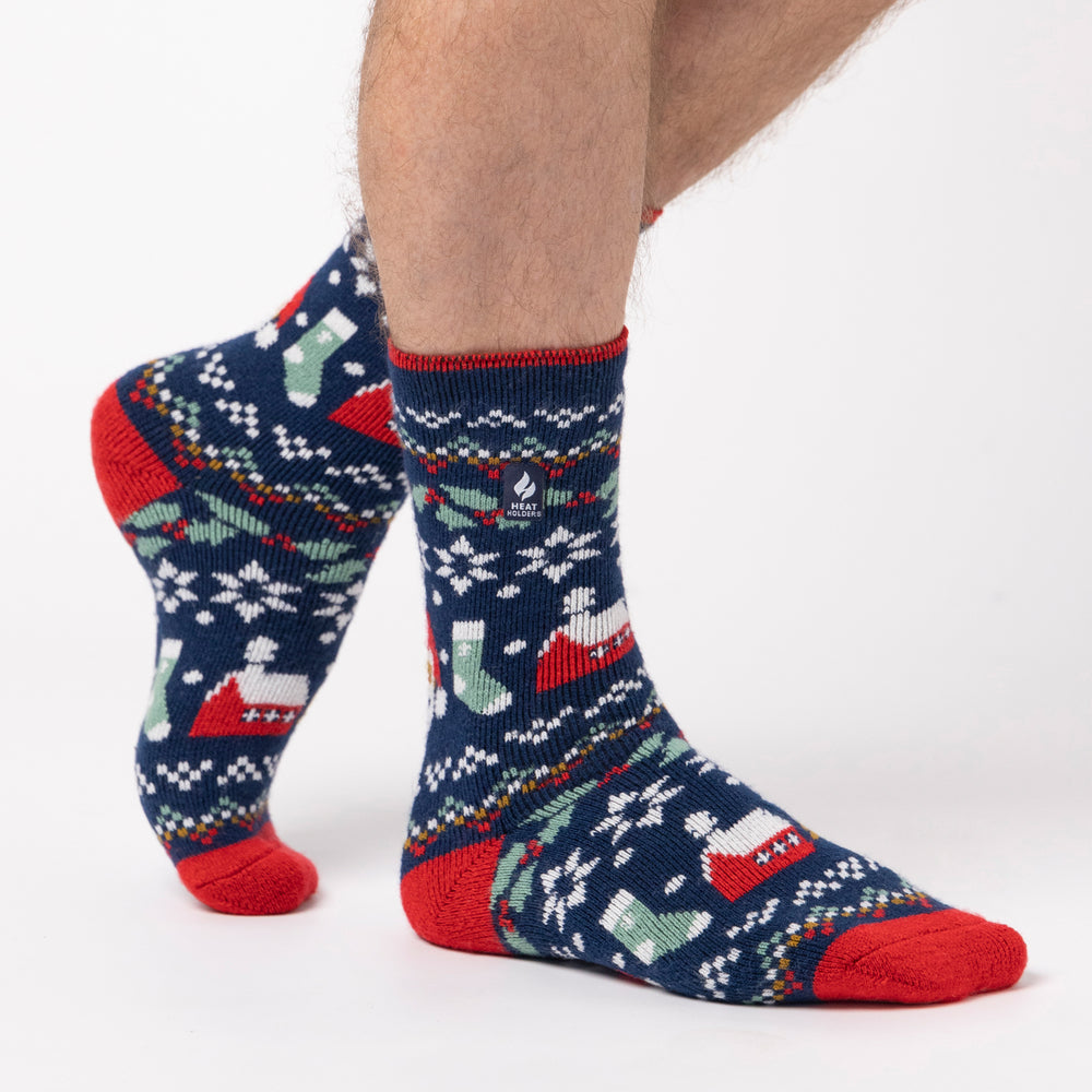 Mens Lite Christmas Socks - Festive Tidings