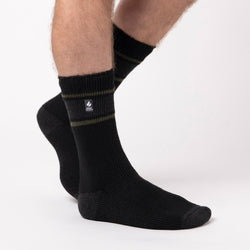 Mens Original Fraser Cuff Stripe Socks - Black/Charcoal