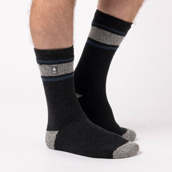 Mens Original Fraser Cuff Stripe Socks - Charcoal/Grey