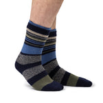 Mens Original Galway Multi Stripe Socks - Navy & Olive