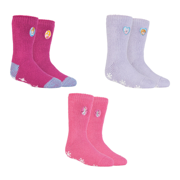 Special Offer 3 Pairs Kids Thermal Slipper Socks - Disney Characters