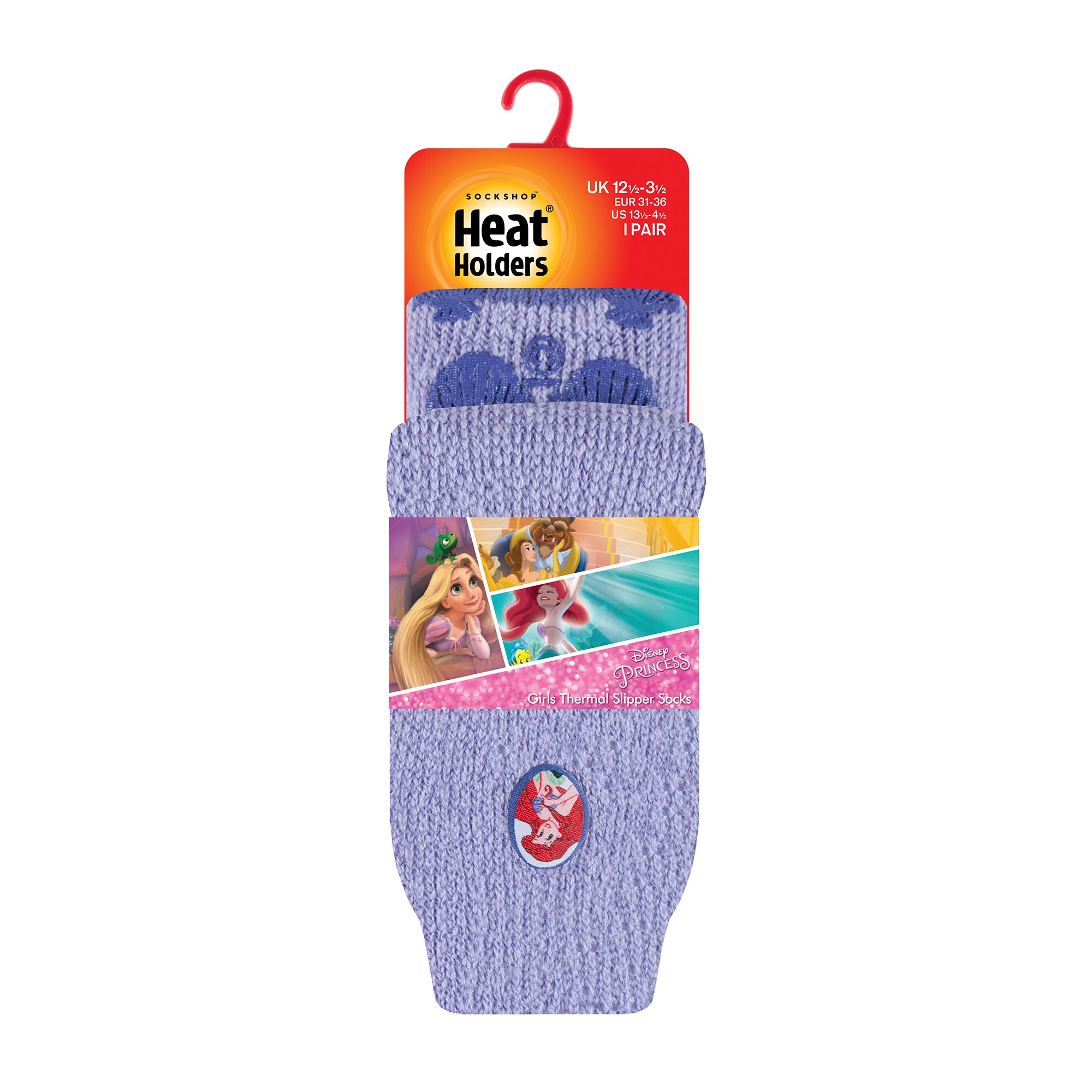 Kids Disney Thermal Slipper Socks Little Mermaid Heat Holders