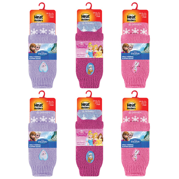 Special Offer 6 Pairs Kids Thermal Slipper Socks - Disney Characters