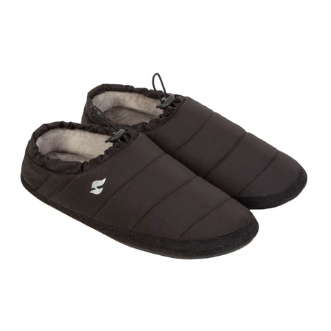 Ladies Georgina Drawstring Thermal Slippers - Black