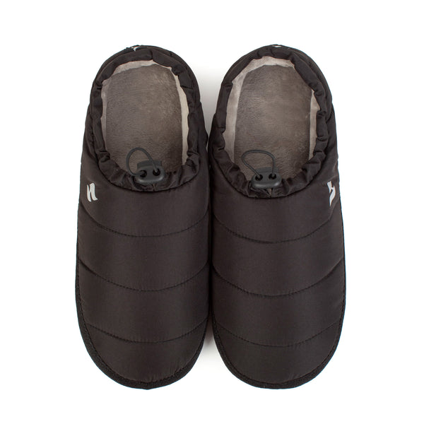 Ladies Georgina Drawstring Thermal Slippers - Black