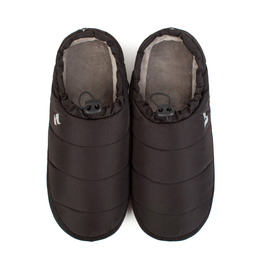 Mens Geovani Drawstring Thermal Slippers - Black