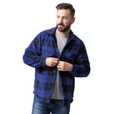 Mens Plaid Lumberjack Shirt Jacket - Cobalt Black