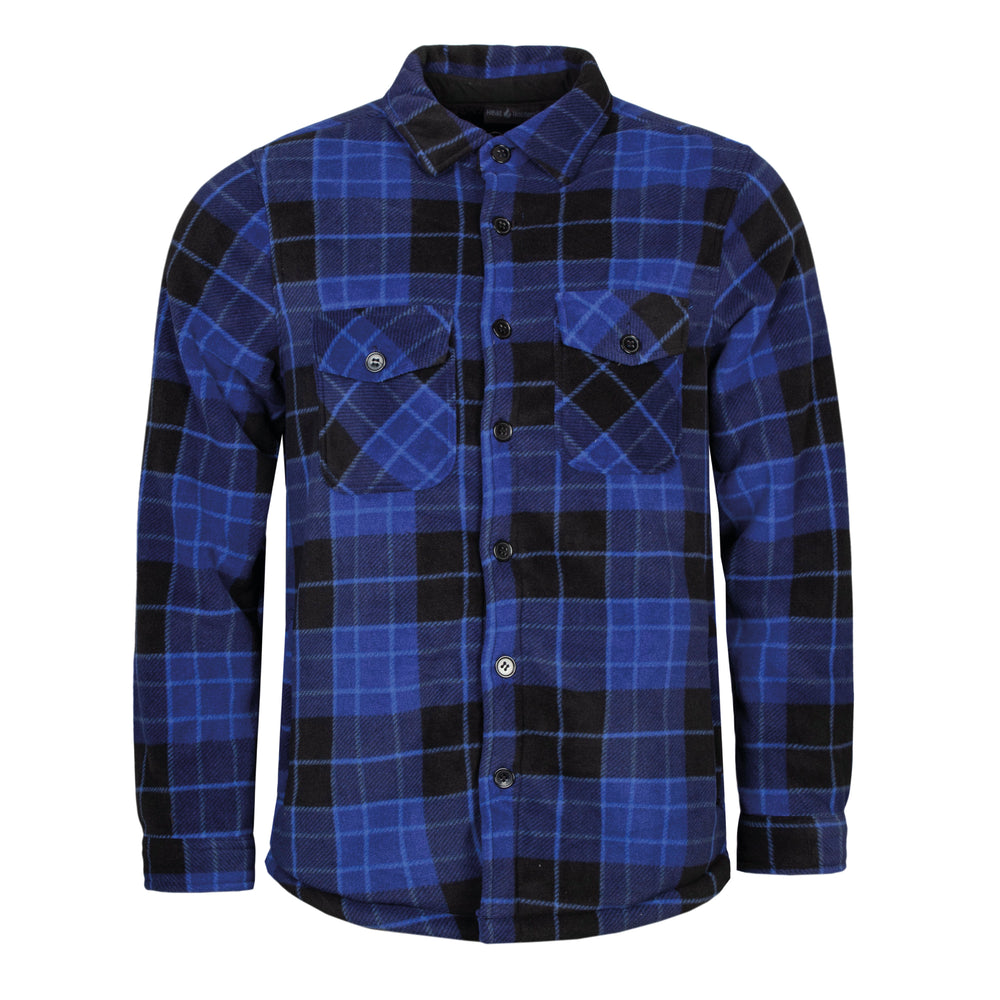 Mens Plaid Lumberjack Shirt Jacket - Cobalt Black