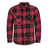 Mens Plaid Lumberjack Shirt Jacket - Crimson Black