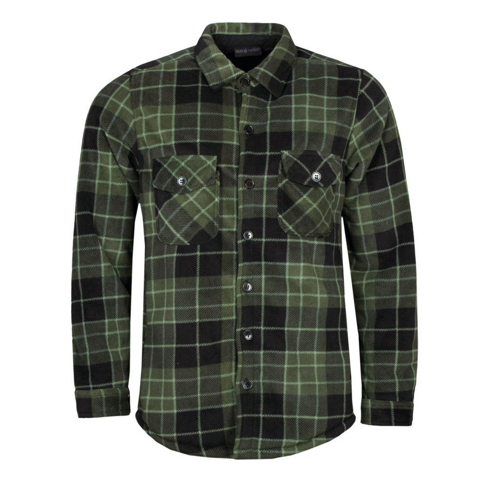 Mens Plaid Lumberjack Shirt Jacket - Hunter Black